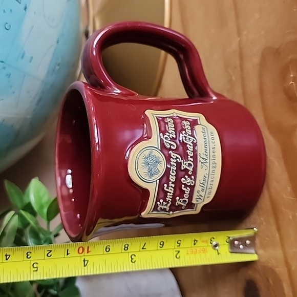 Burgundy Deneen pottery mug Embracing  Pines B&B - Picture 8 of 8